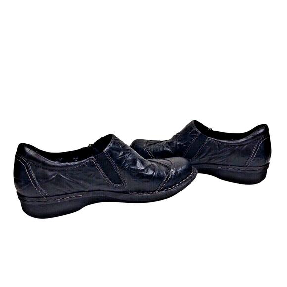 CLARKS Bendables Crinkle Black Leather Slip On Zip Up Casual Shoes US 8M 67664 - Picture 3 of 10